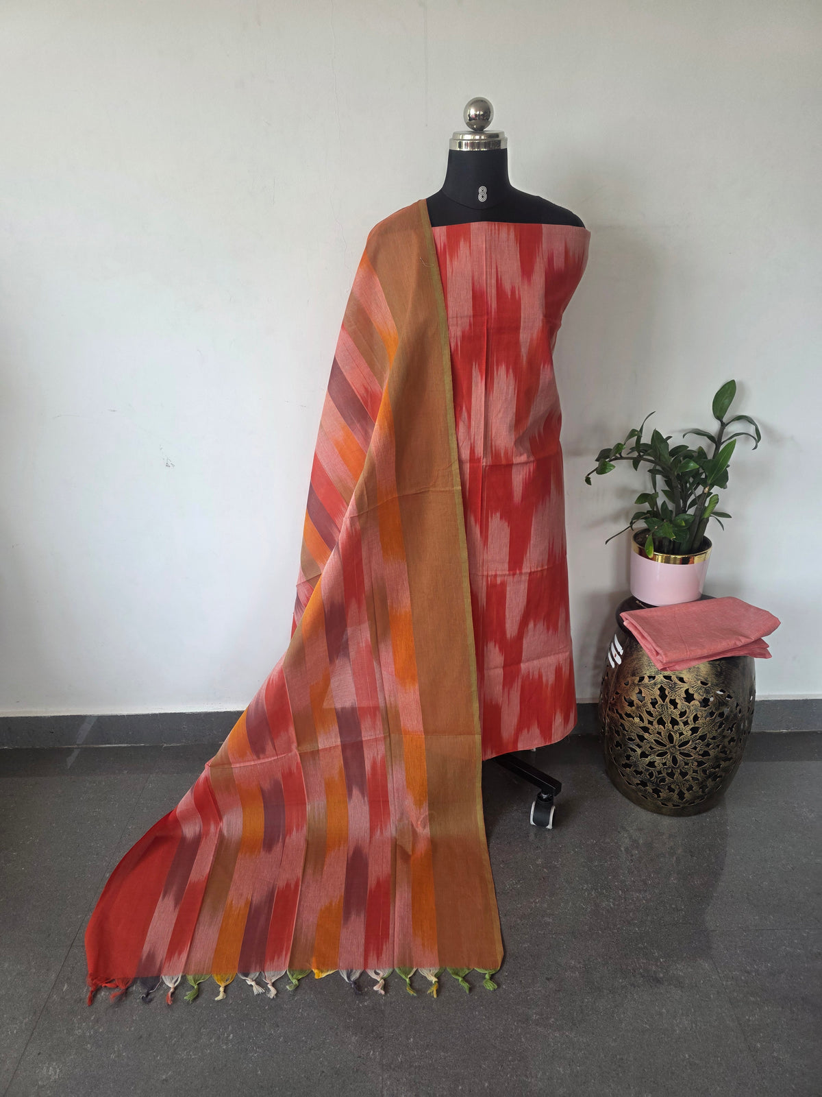 Ikkat south cotton salwar set -HA398