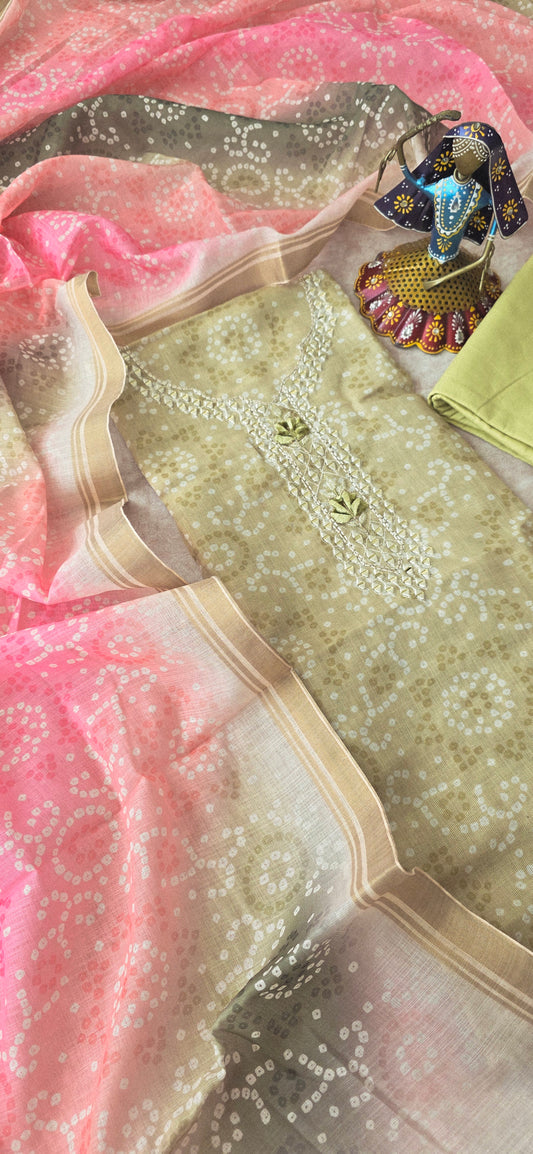 Premium linen cotton set - light green