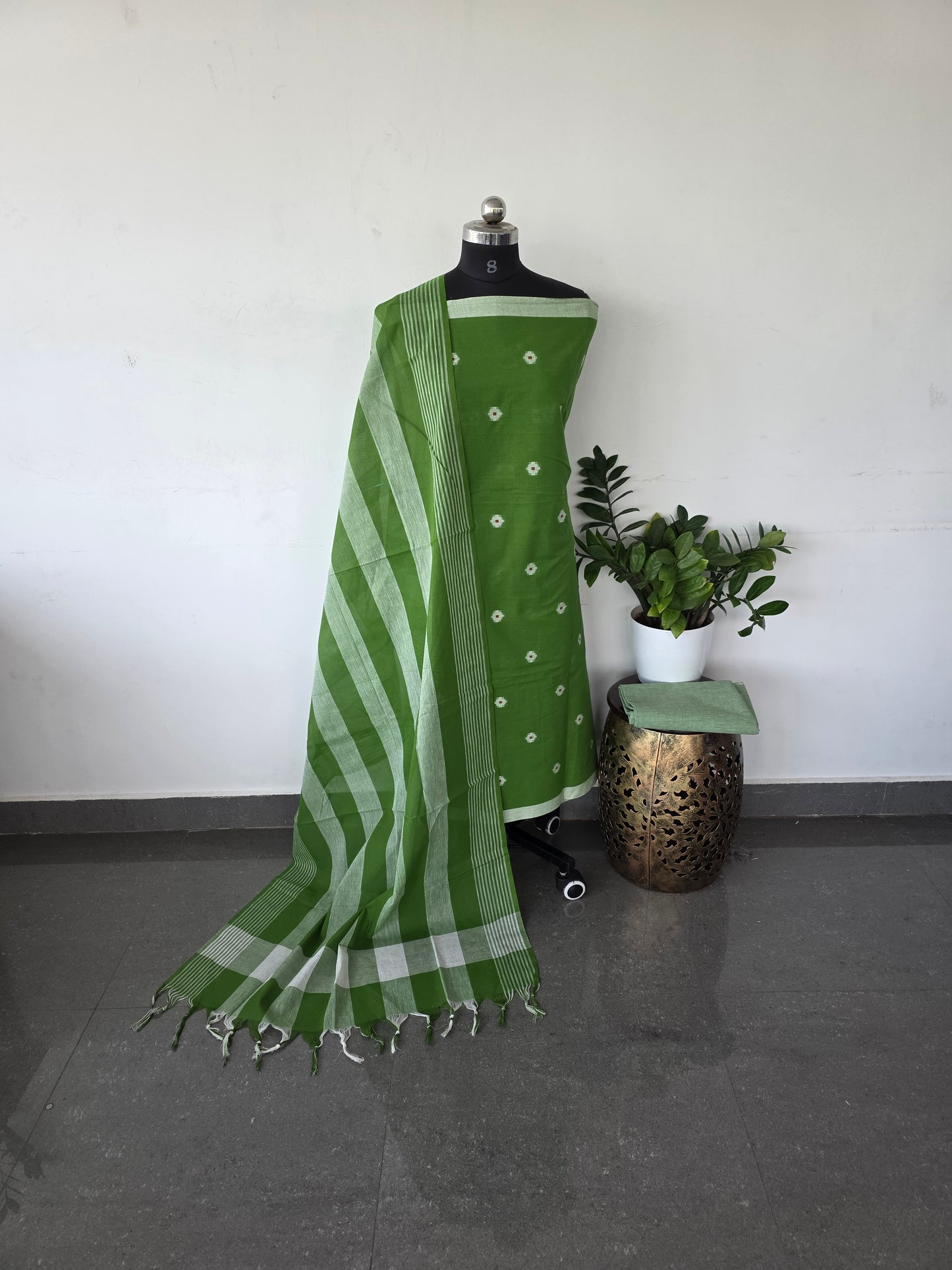 Handloom cotton set - Green