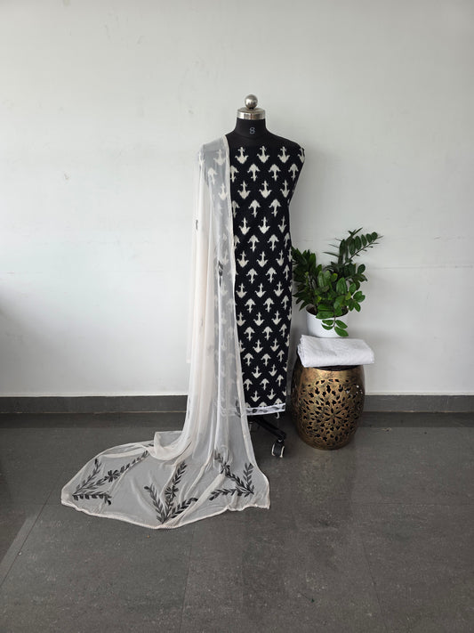 Pure kantha jaipuri cotton set - black 1