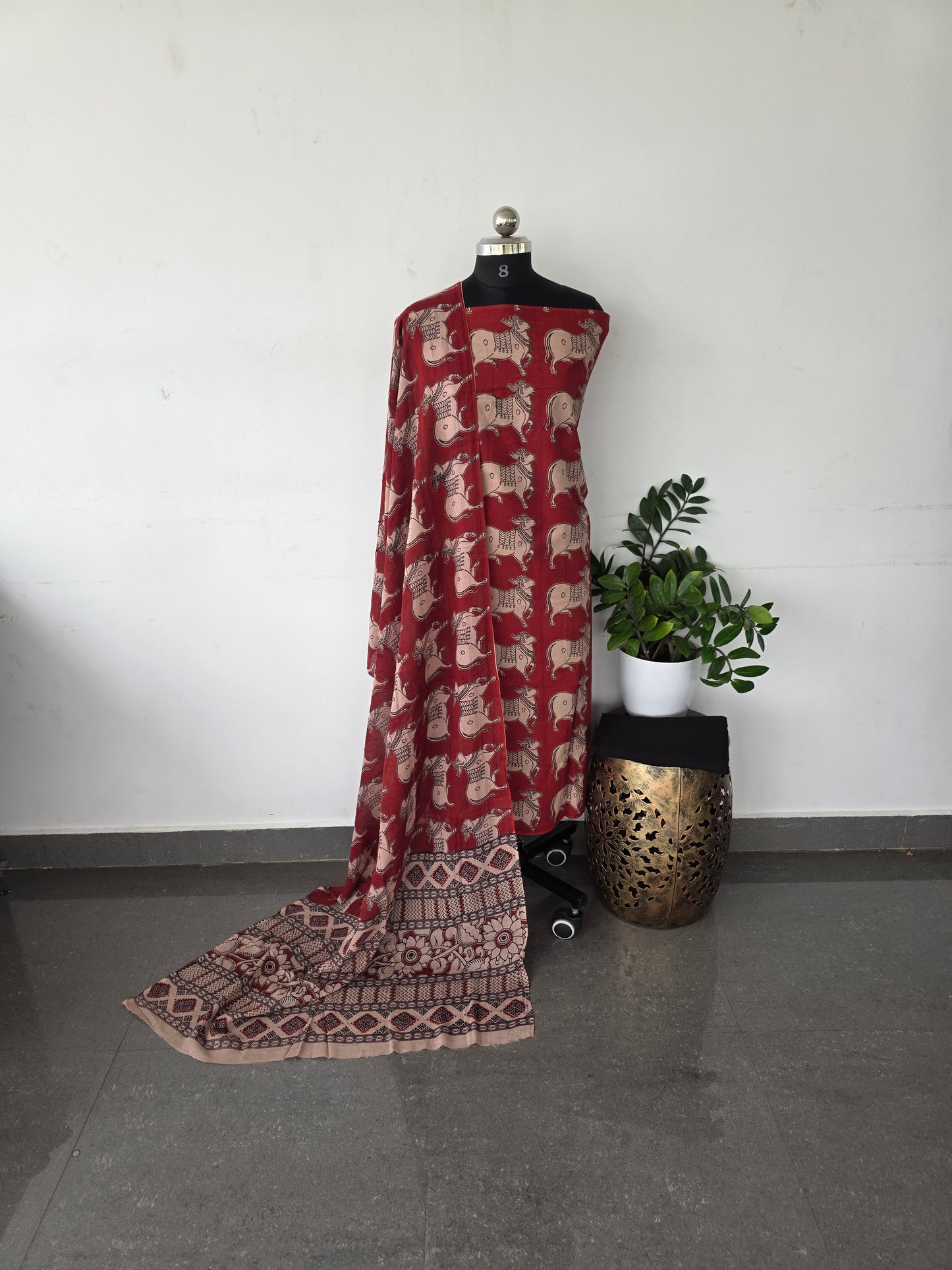 Pure handblock & Authentic pure kalamkari cotton set - AH4