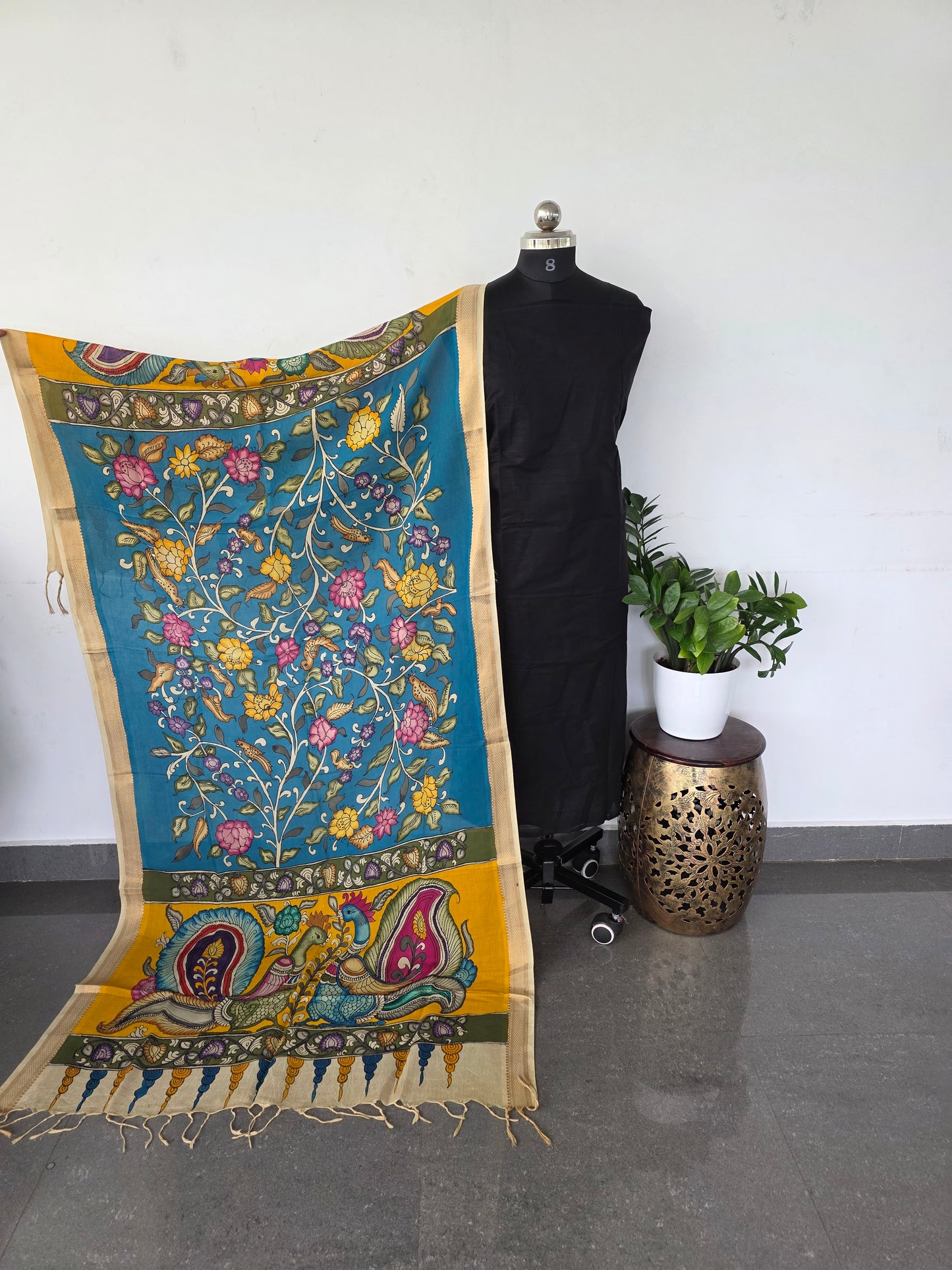 Authentic pure pen kalamkari silk duppattas - PK2