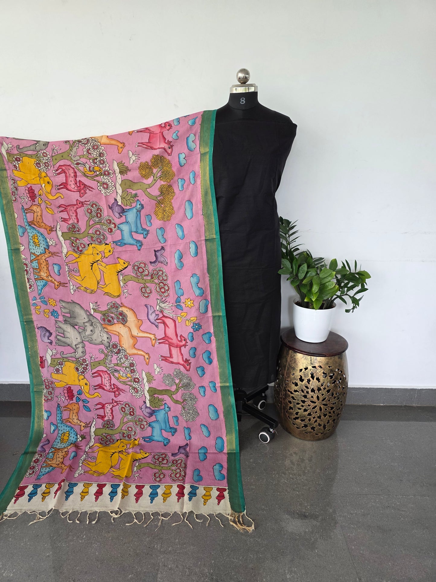 Authentic pure pen kalamkari silk duppattas- PK4