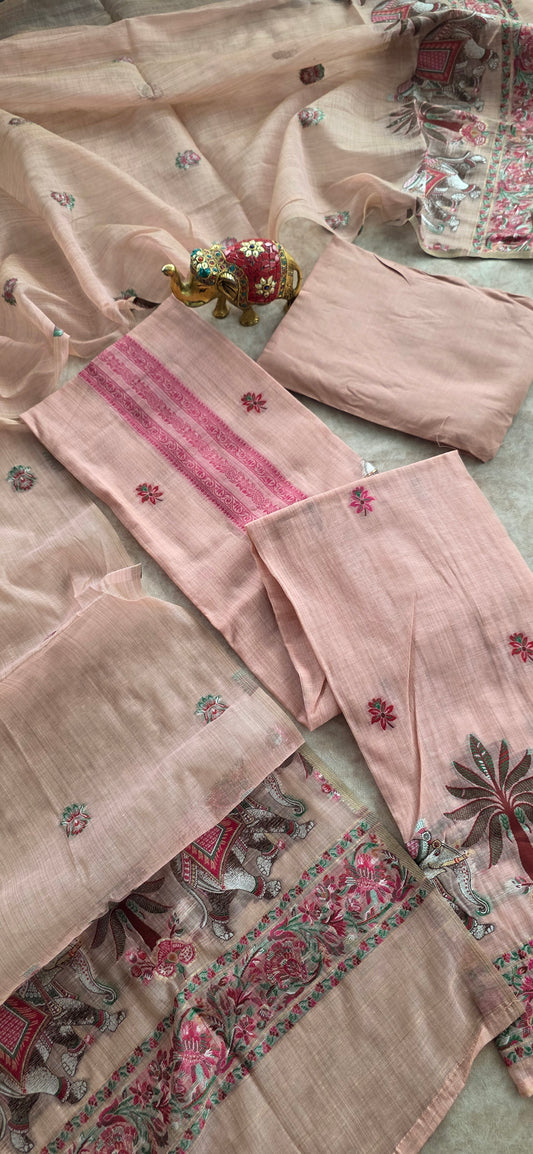 Premium jamdhani silk cotton set - JM4