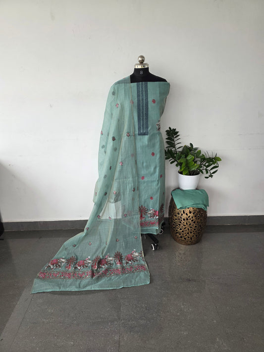 Premium jamdhani silk cotton set - JM3