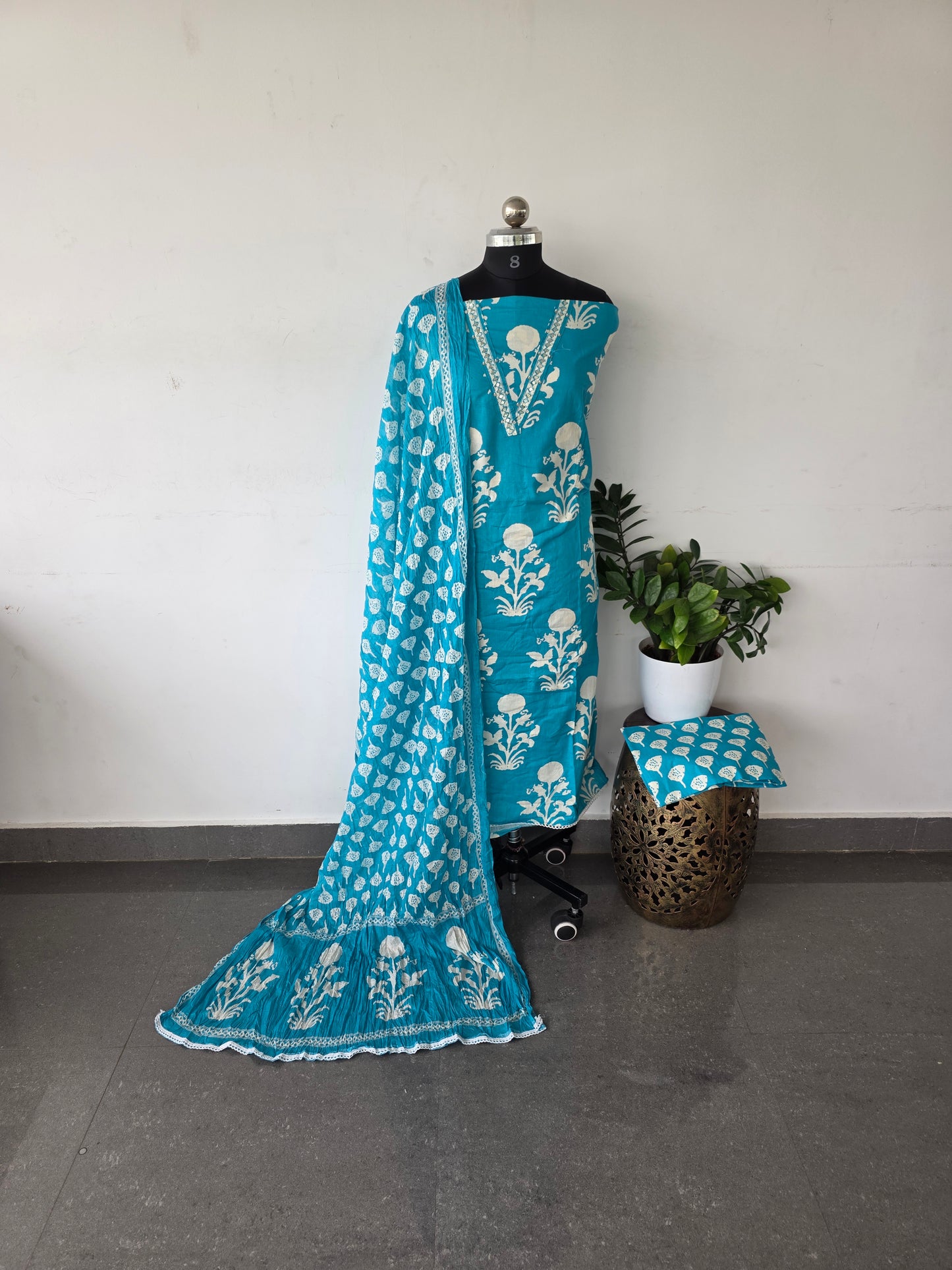 Premium jaipuri cotton set - Flower5