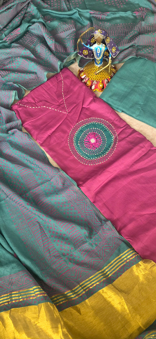 Premium jam cotton set - Voilet with grey