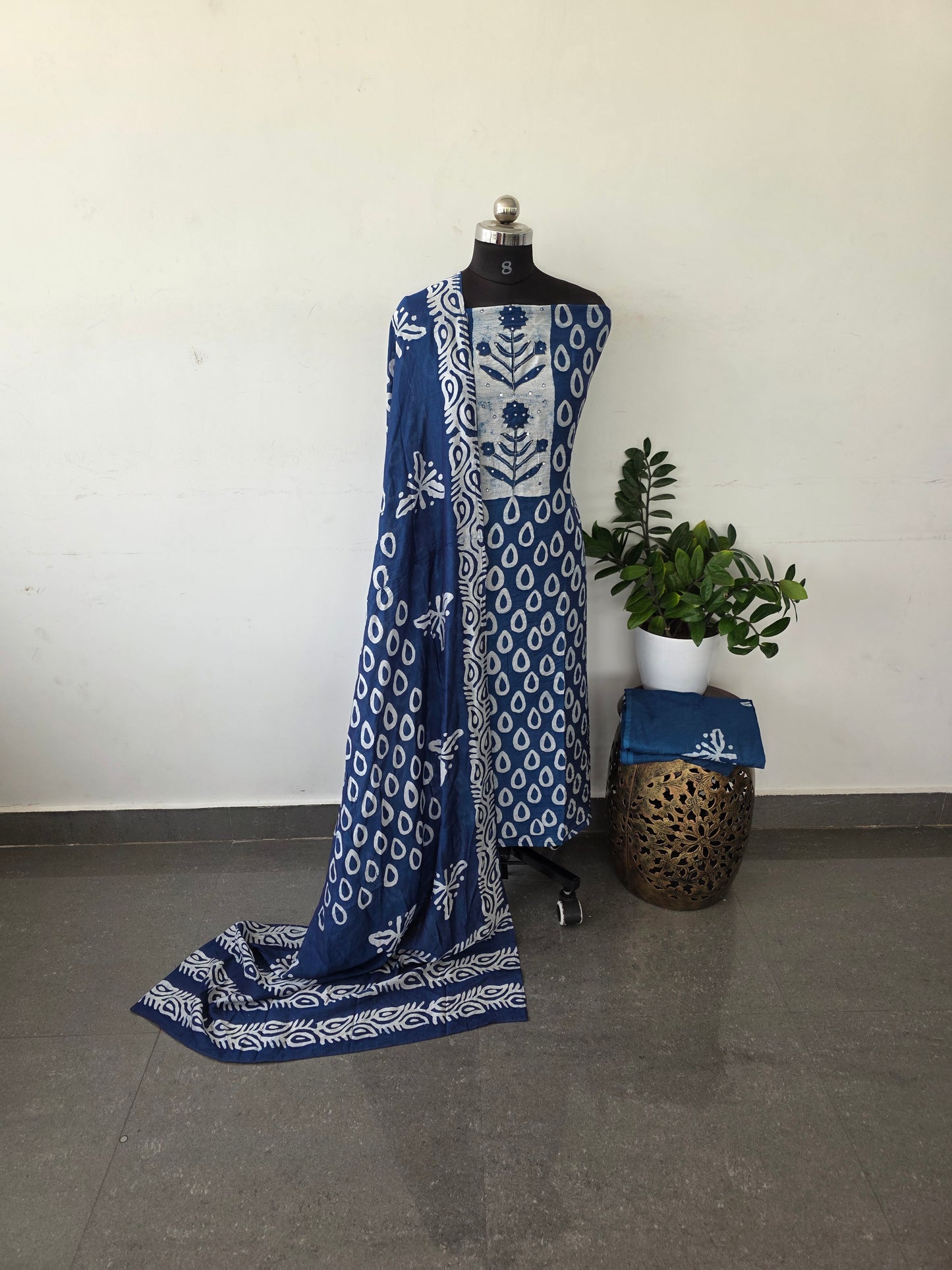 Premium Batik silk set - Blue