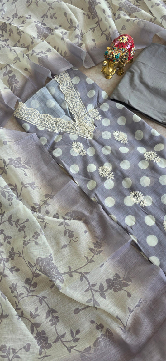 Premium linen cotton set - v neck2