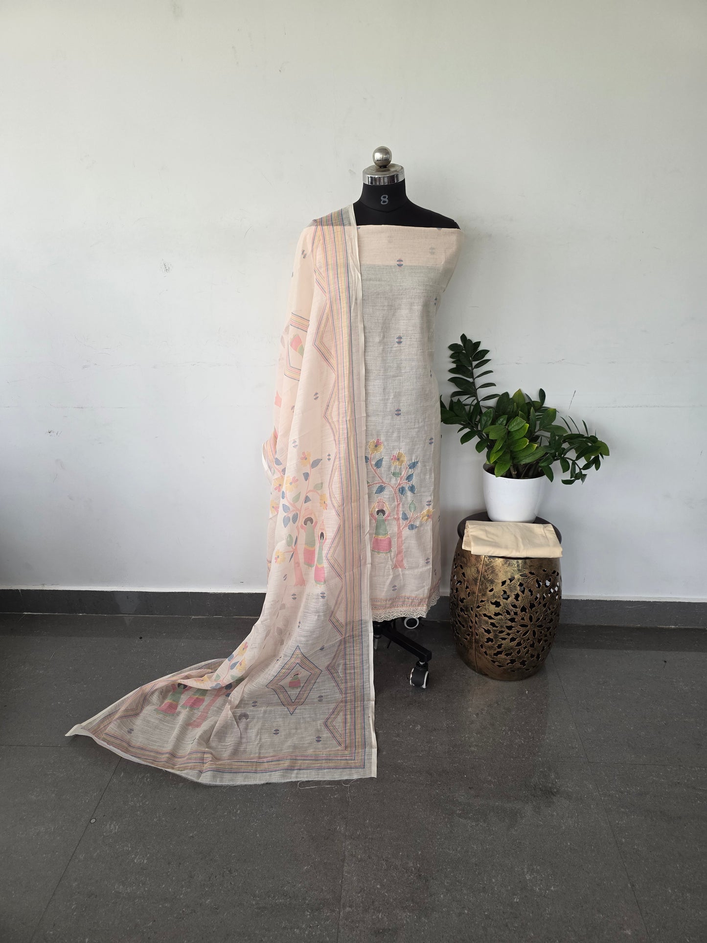 Premium warli linen cotton set - warli4