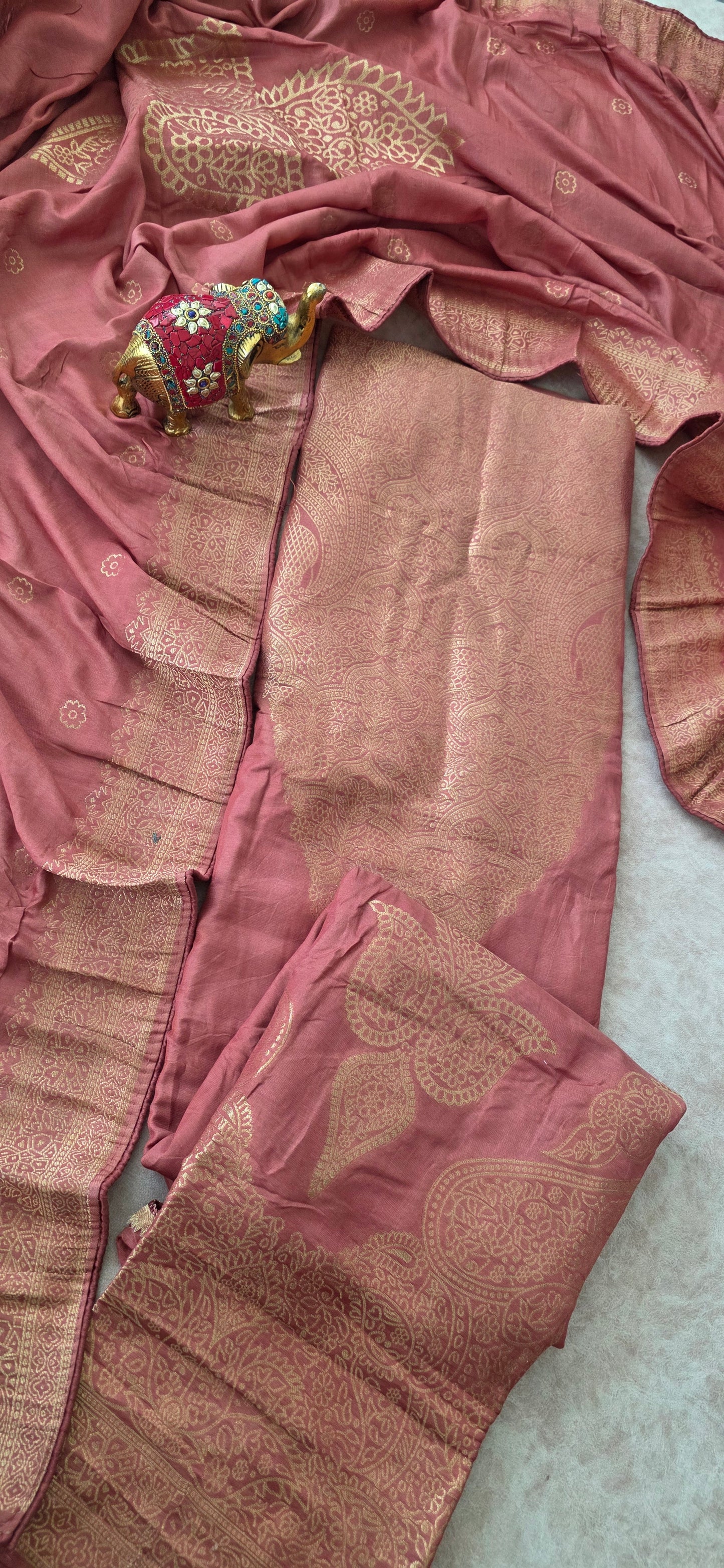 Premium soft banarasi silk set - w