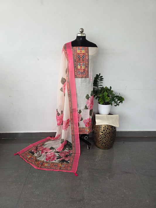 Premium linen cotton set - FLOWER