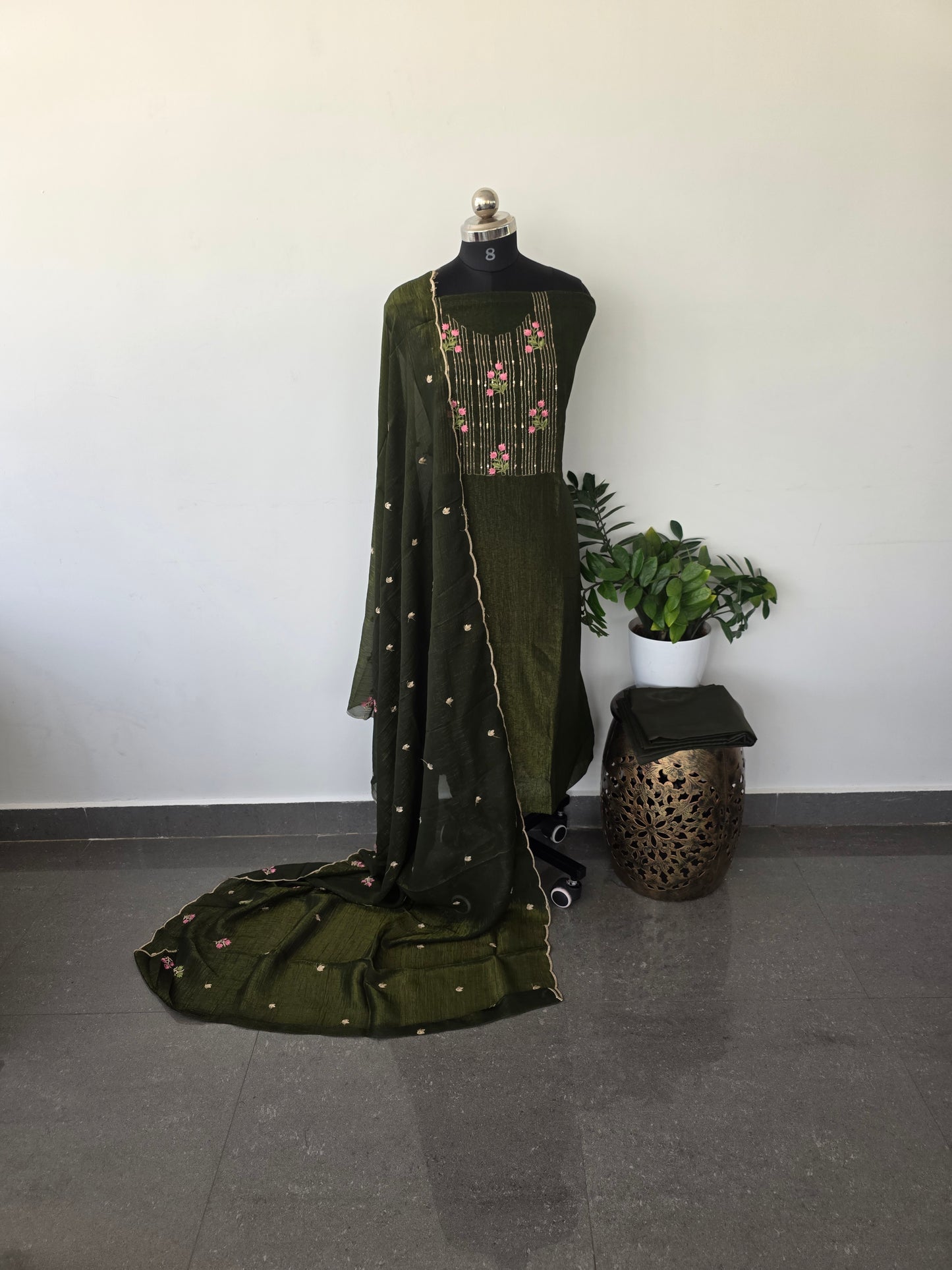 Crunchy tissue silk set with lining - SC29