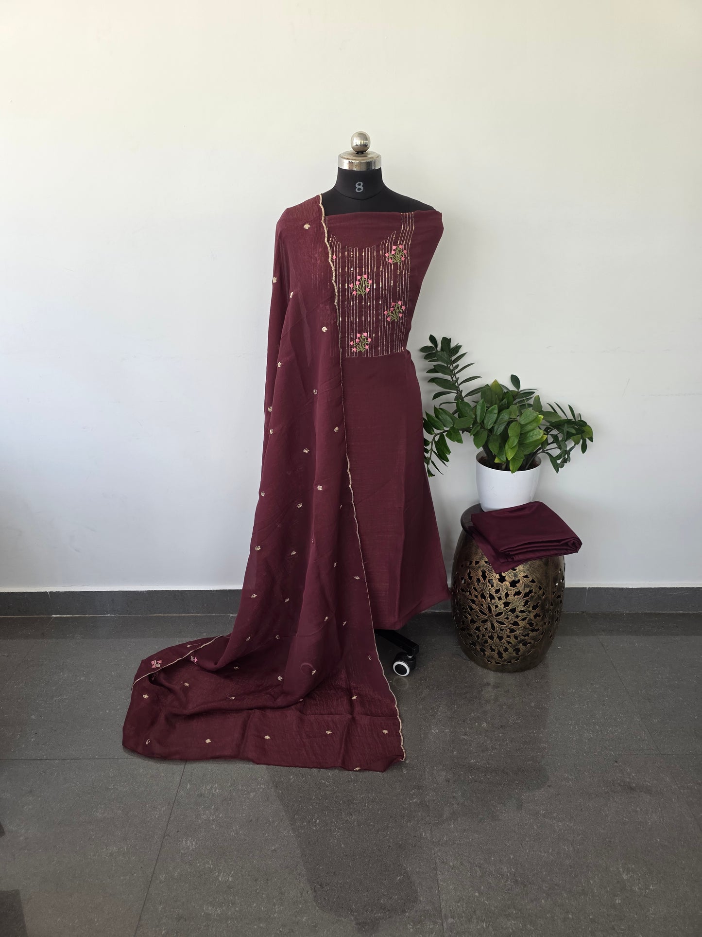 Crunchy tissue silk set with lining - SC28