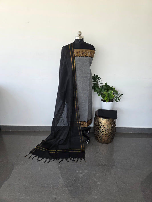 Pure handloom cotton set - grey