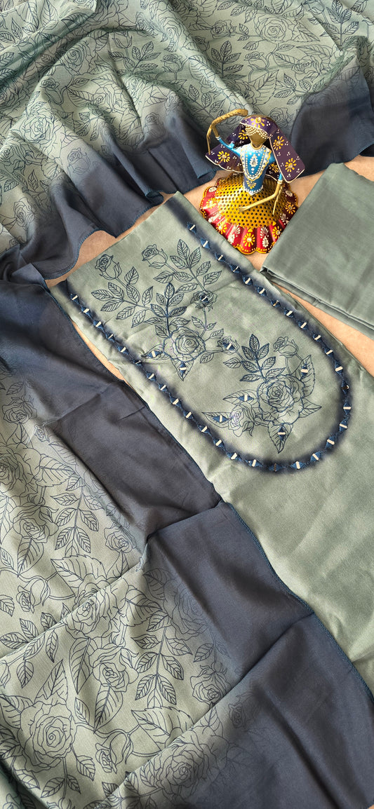 Premium fancy soft silk set - fancy7