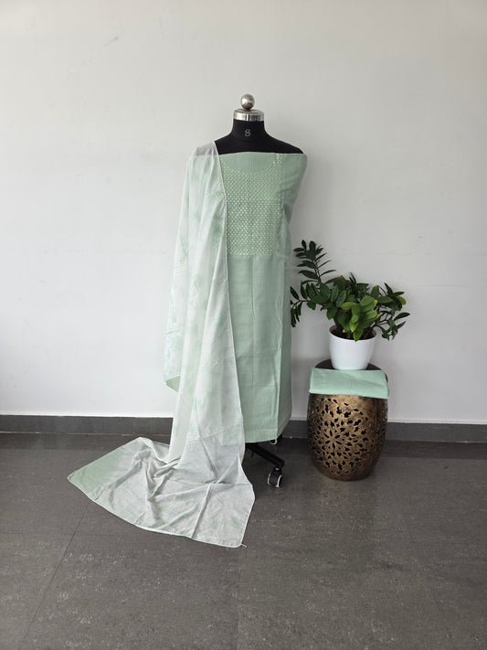 Soft cotton top with batik silk shawl - cb1