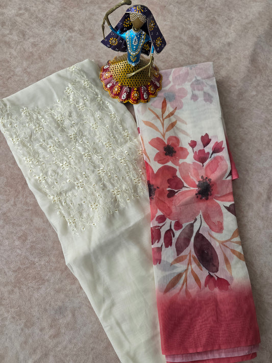 Fancy soft silk set - pink