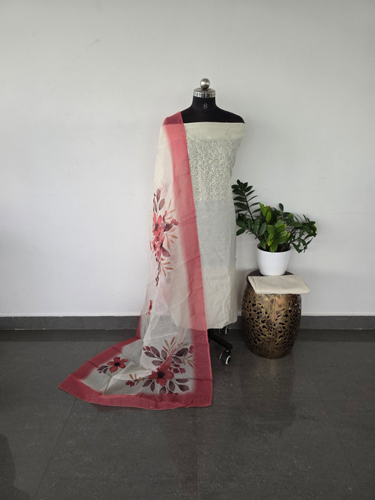 Fancy soft silk set - pink