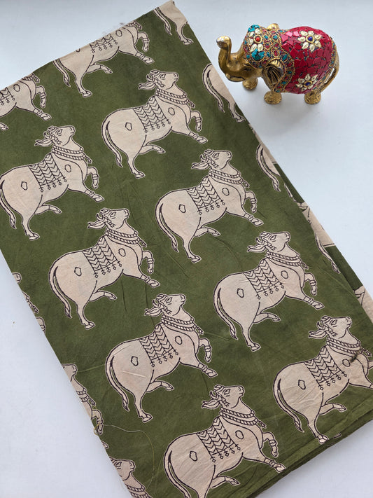 Pure kalamkari cotton running material (1 meter)- KM9