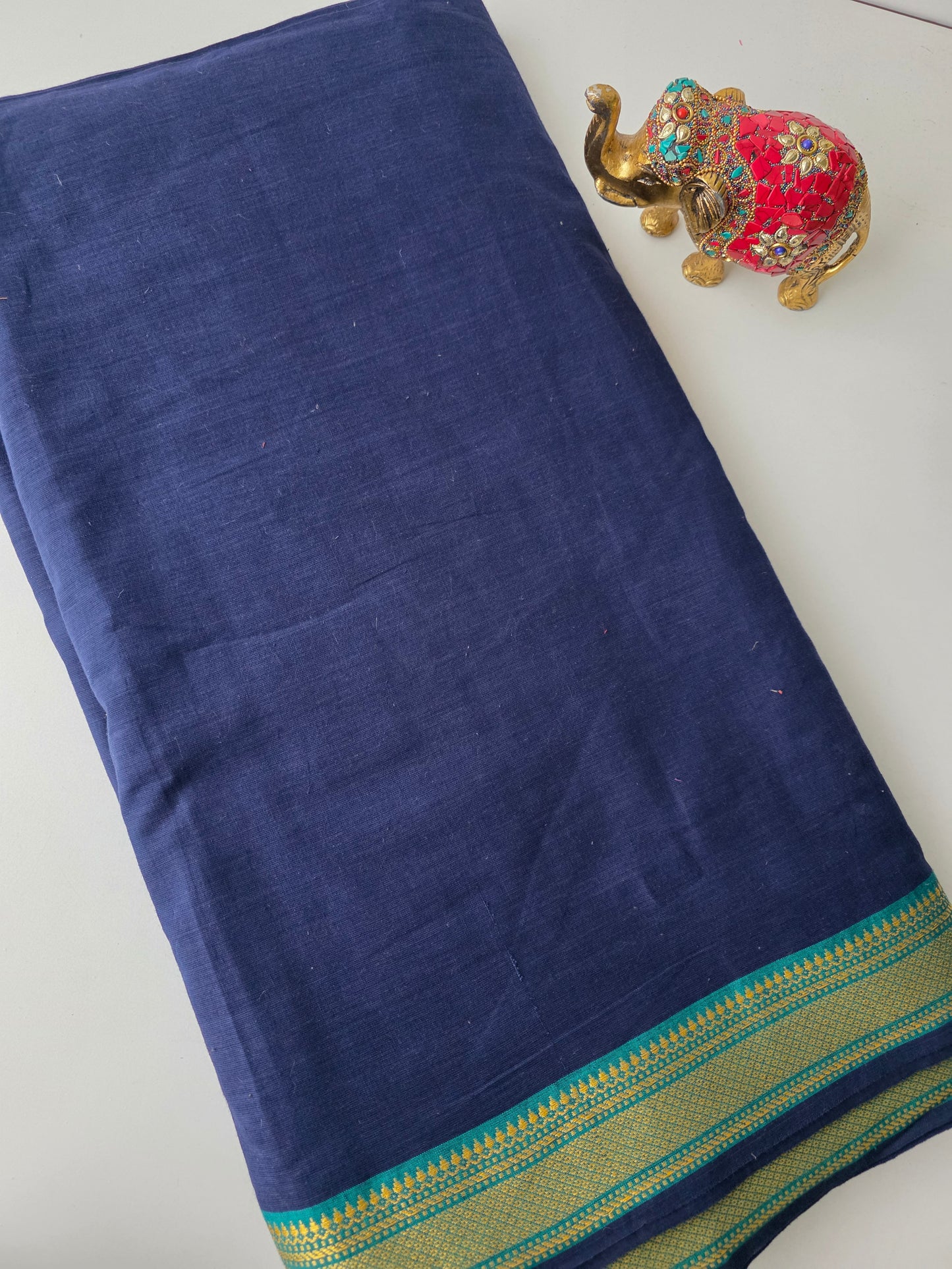 Handloom cotton with mangalagiri border - MM2