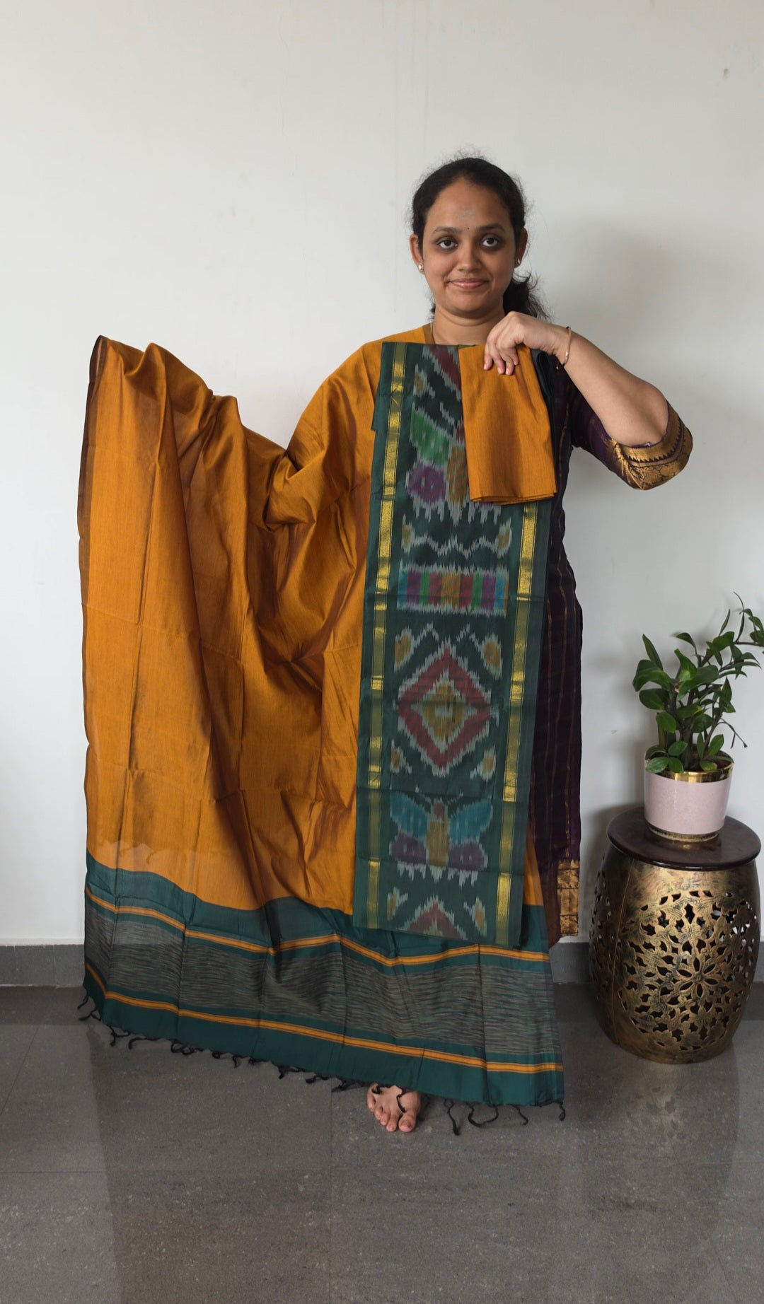 Pochampally sico set with ikkat damn -SZ507
