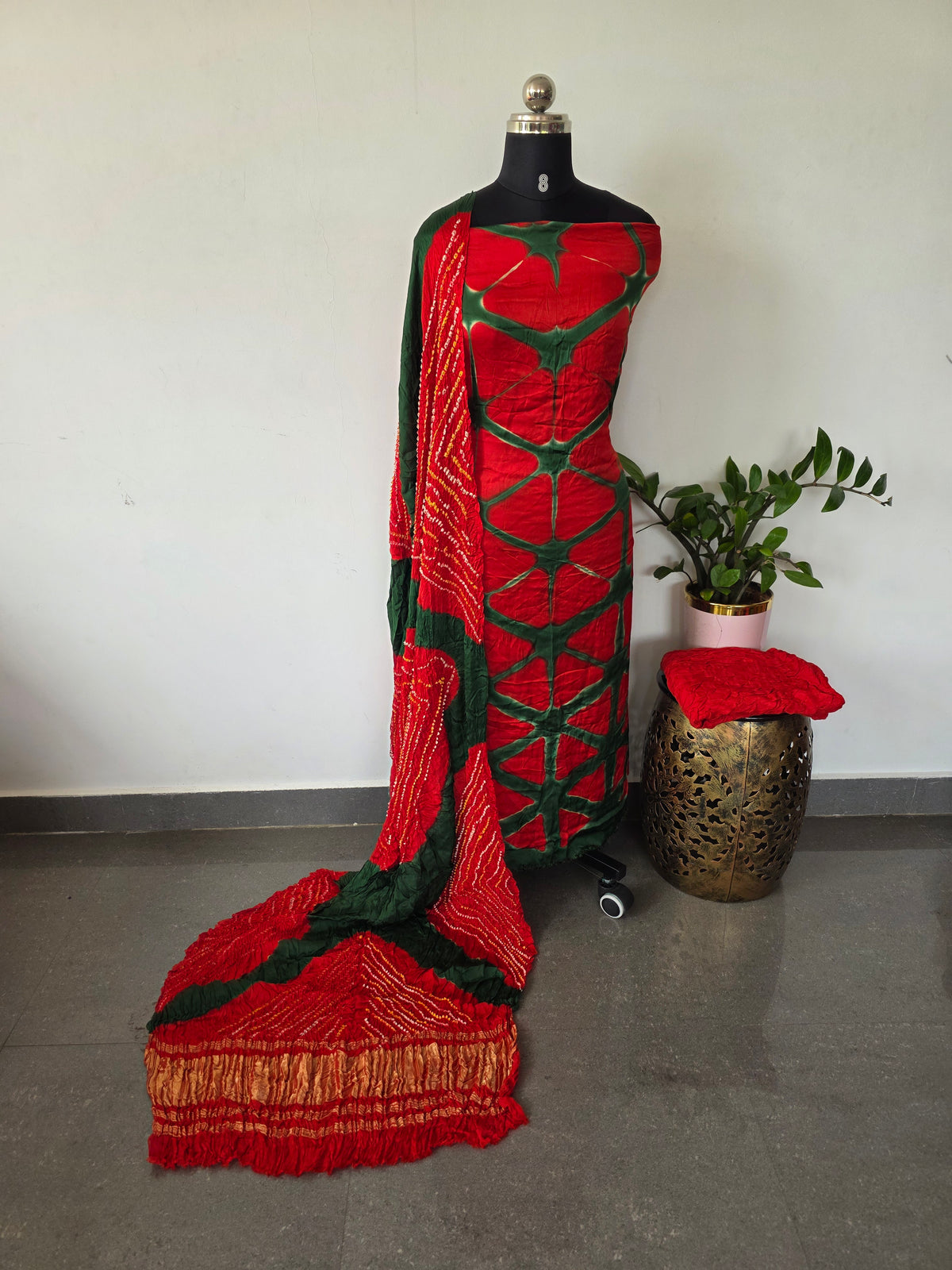 Handcrafted clap-dyed bandhani modal salwar set -BN207