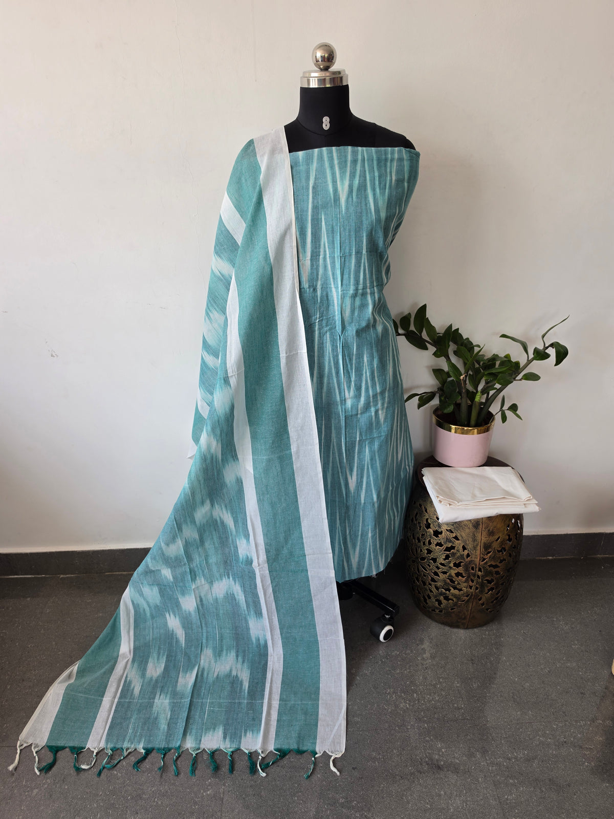 Ikkat south cotton salwar set -HA308