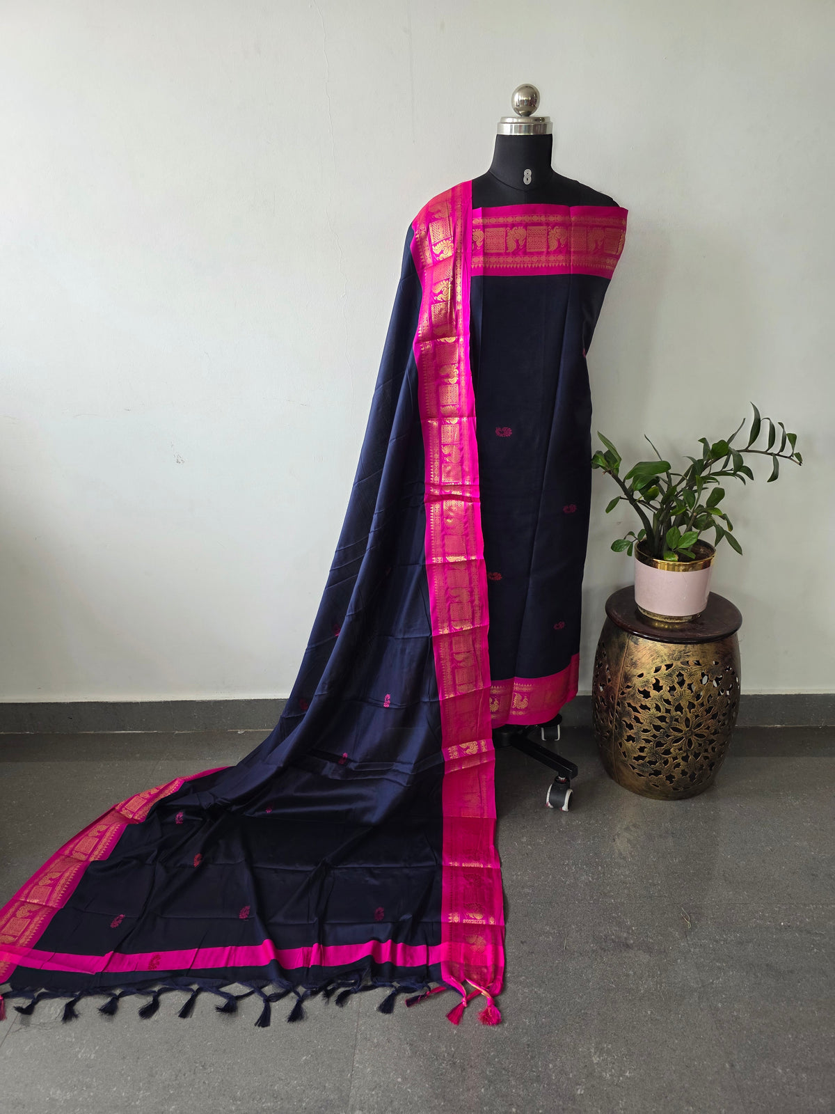 Kovilpattu soft silk salwar set(Blue)-NA602