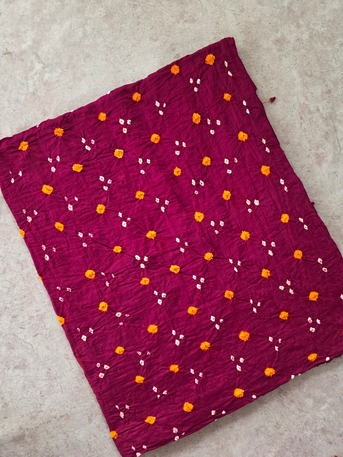 Handcrafted bandhini cotton running fabric-BN239