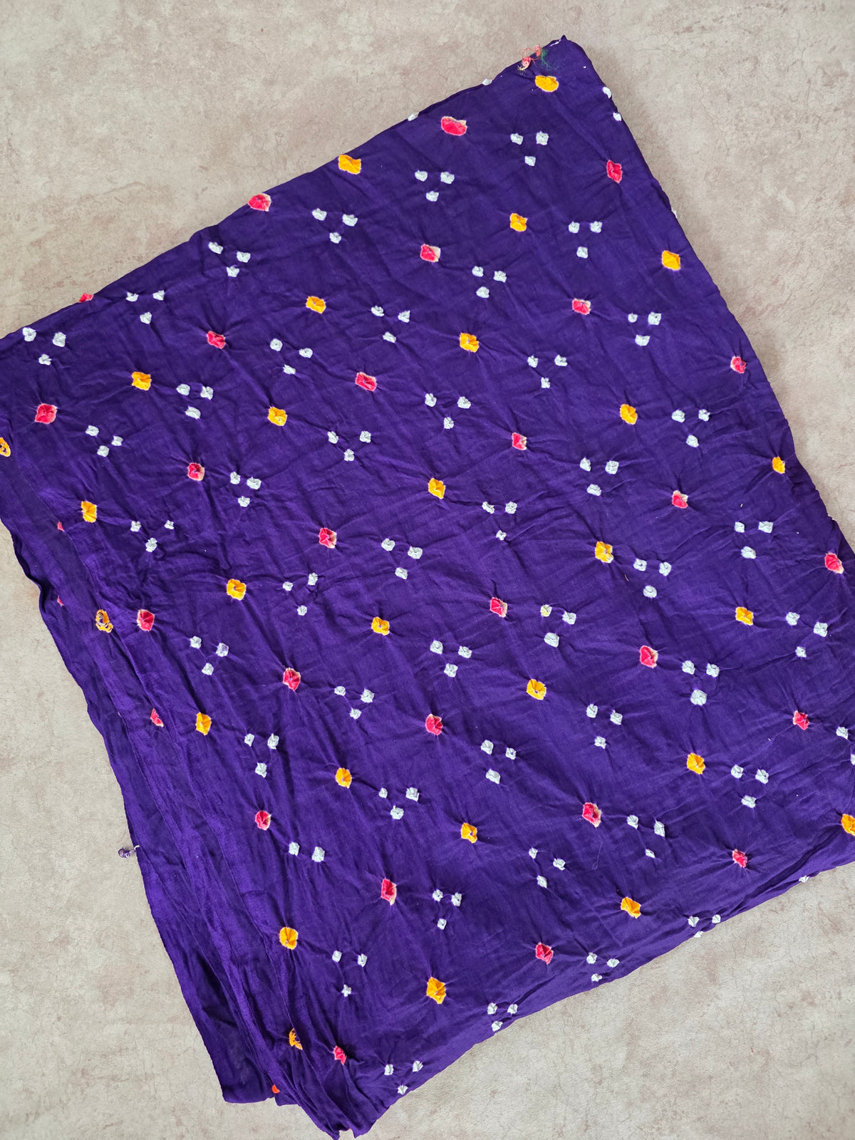 Handcrafted bandhini cotton running fabric-BN245