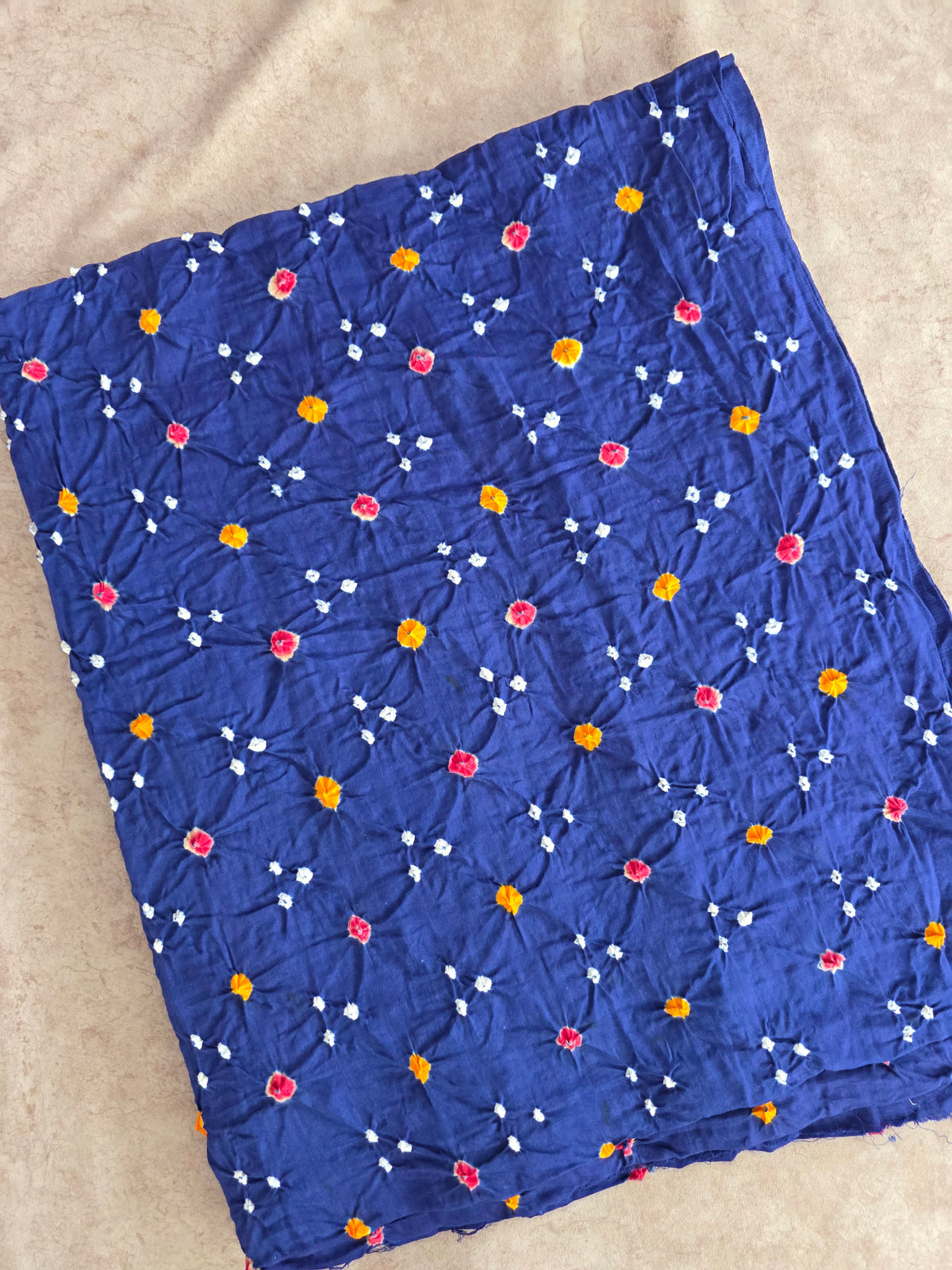 Handcrafted bandhini cotton running fabric-BN244