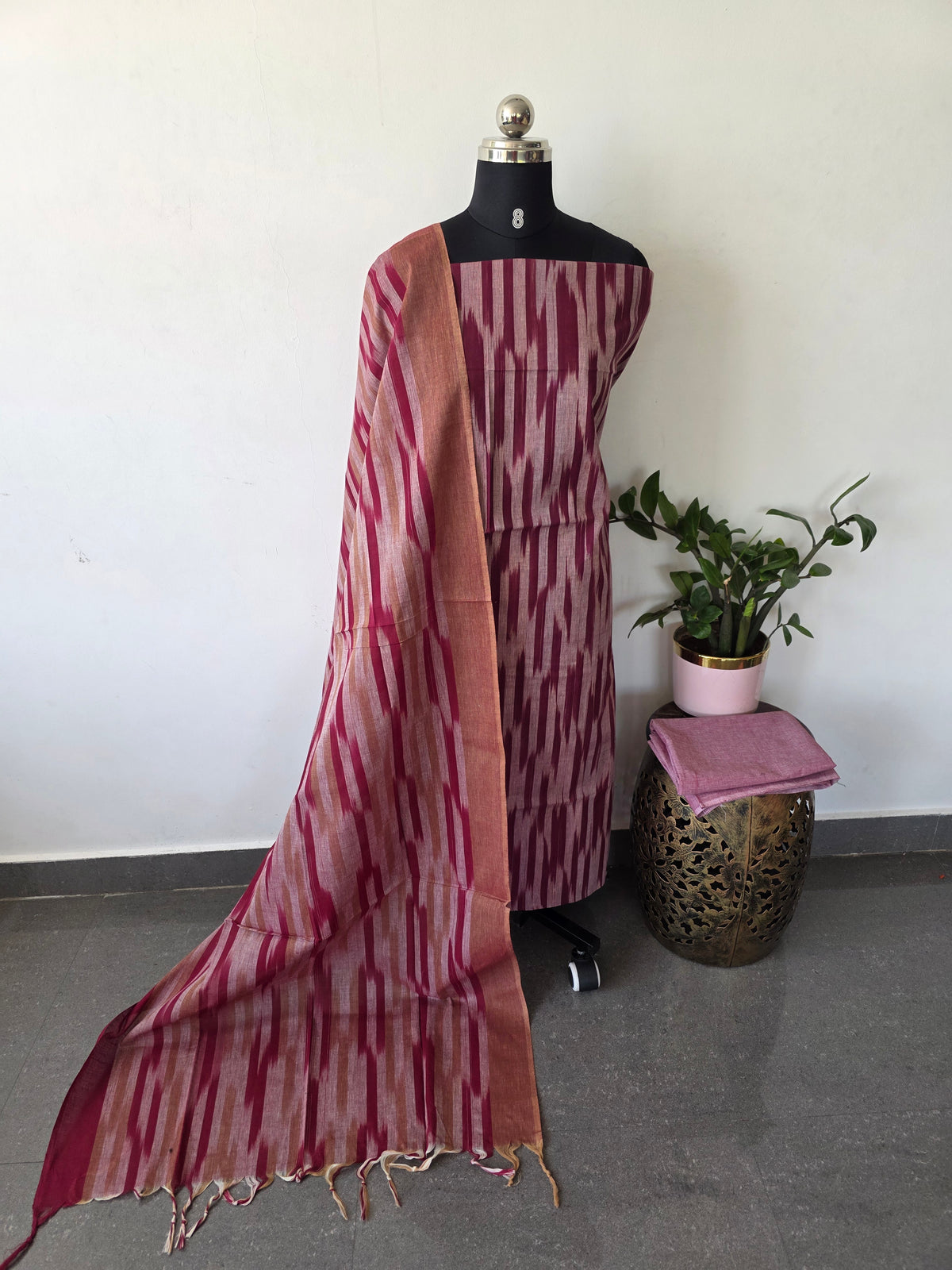 Ikkat south cotton salwar set -HA353