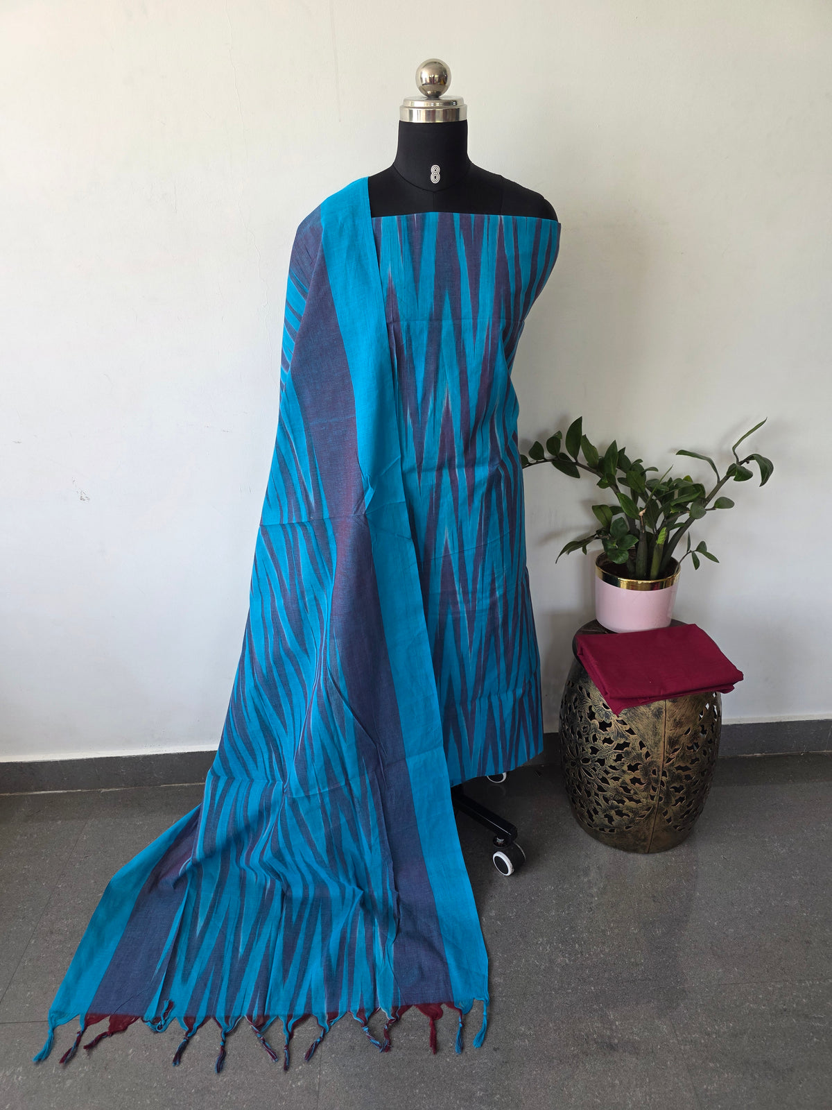 Ikkat south cotton salwar set -HA363