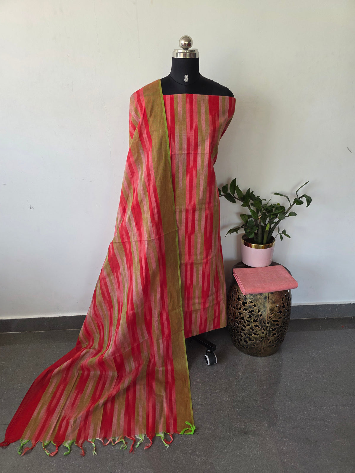 Ikkat south cotton salwar set -HA345