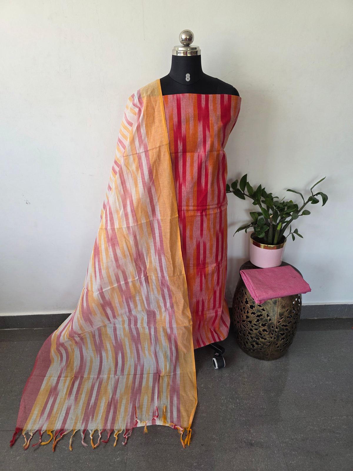 Ikkat south cotton salwar set -HA347