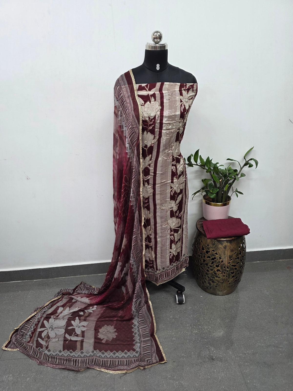 Pure natural digital crepe handwork silk set- FC101