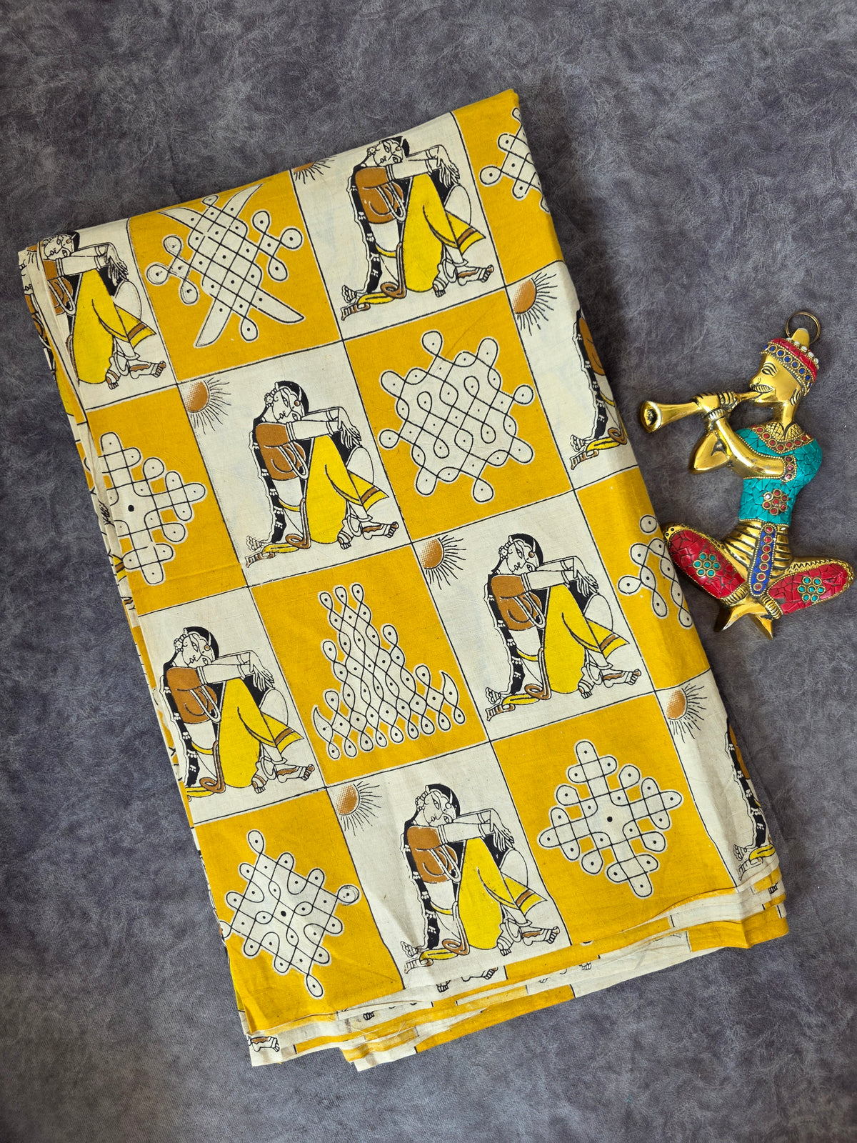 Pure kalamkari cotton running material-AK505