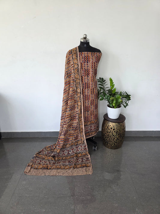 Handblock pure kalamkari cotton with border - HK1