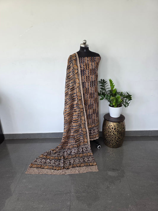 Handblock pure kalamkari cotton with border - HK9
