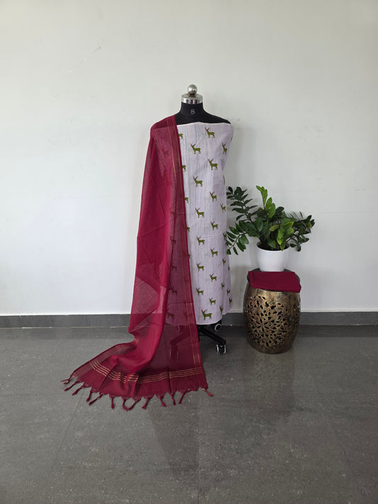 Pure handloom warli cotton set - w6