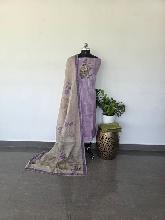 Soft linen set with jari lines - SL5