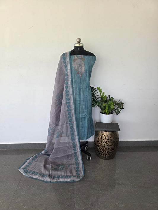 Soft linen set with jari lines - SL2