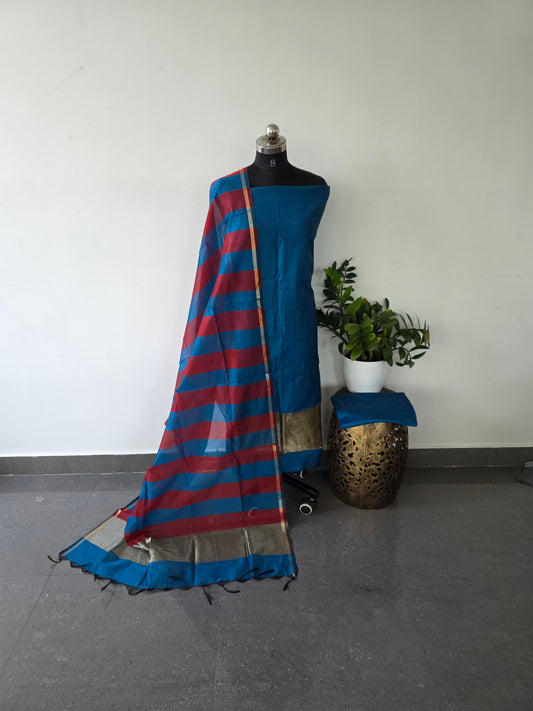 Georgeous Maheswari cotton by silk salwar set - ma3