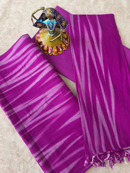 Pure handloom ikkat cotton set - pink