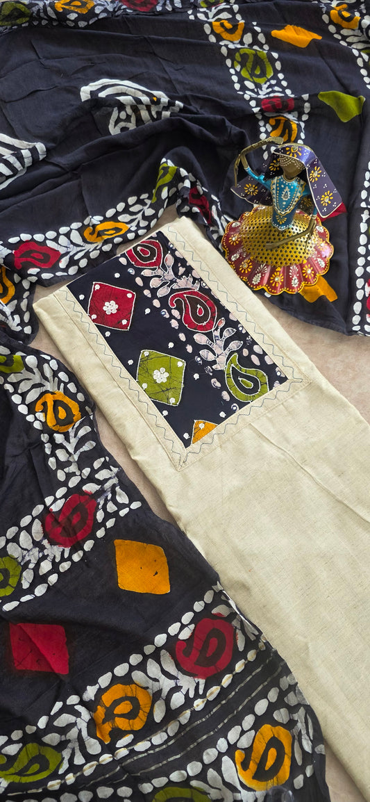 Batik silk cotton set - blue KB21