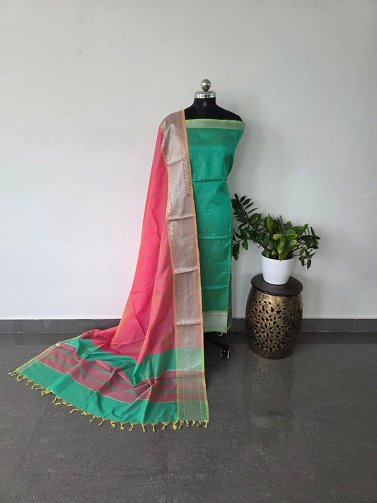 Premium semi mangalagiri silk set - PM4