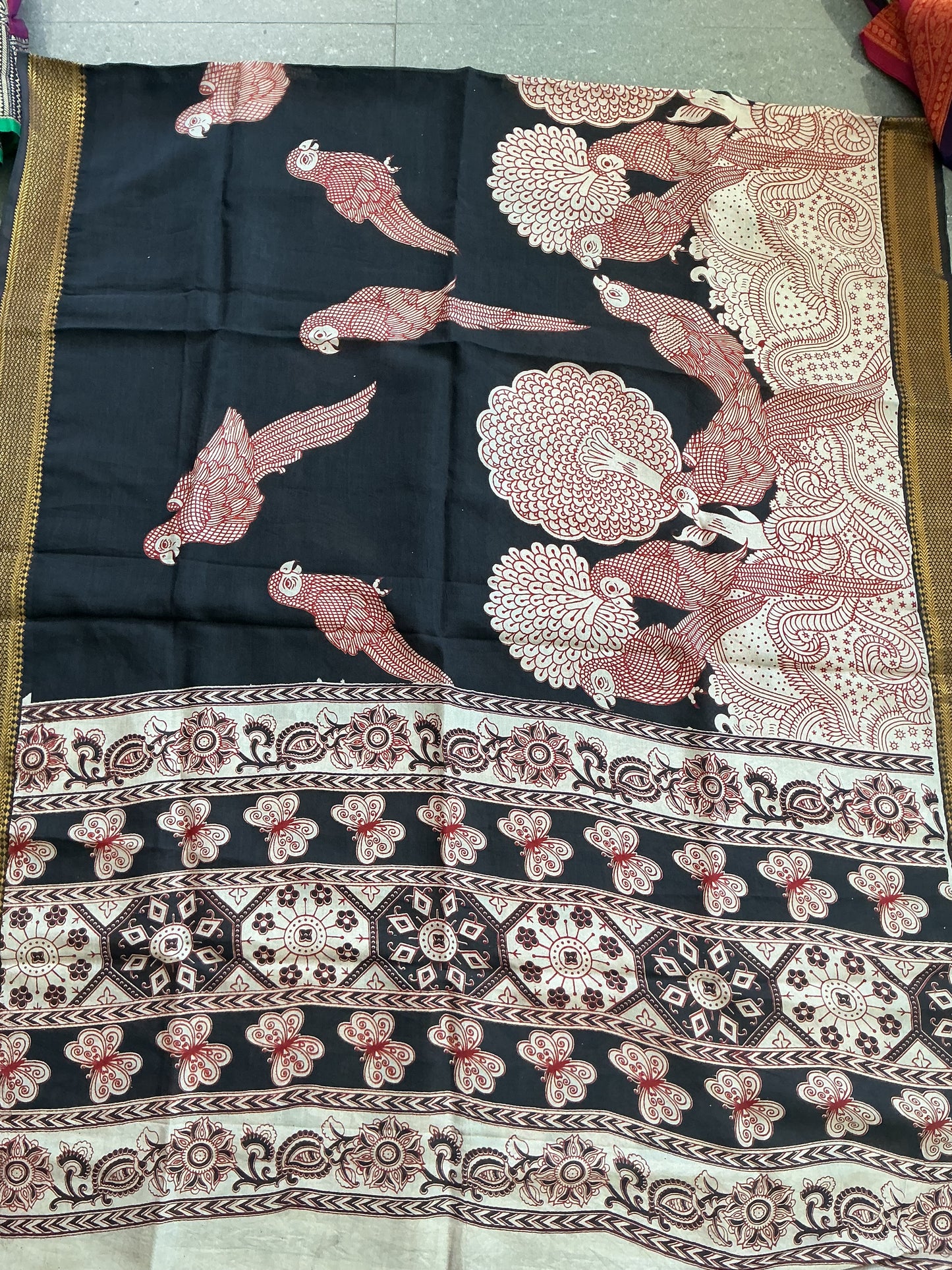 Pure chennuri kalamkari silk duppatta -D19