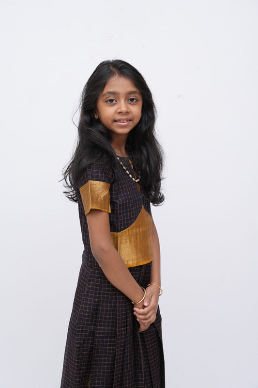 Chettinadu checked Cotton Pavadai Set - C4
