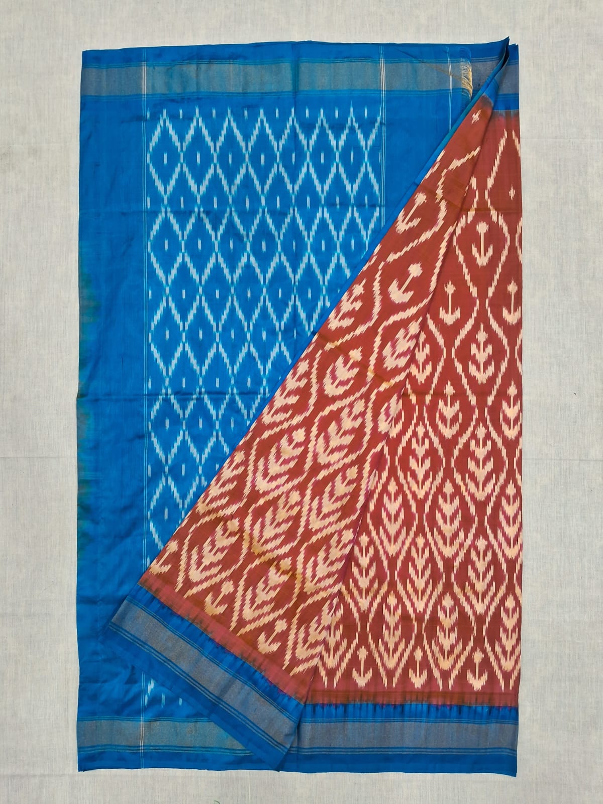 Mulberry pure Ikkat pattu saree- WW594